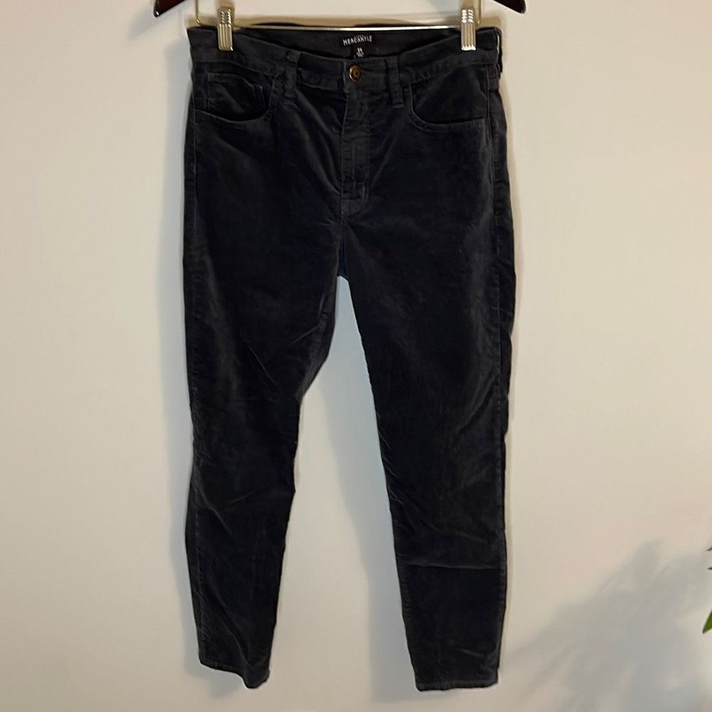 J.Crew Mercantile Women’s Skinny Pants Velvet 5 Pocket Mid Rise Gray Size 29‎